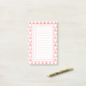 Personalised Pink & White Triangles Grocery List. ポストイット (デスク上)