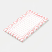 Personalised Pink & White Triangles Grocery List. ポストイット (アングル)