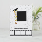 Personalised polaroid film roll graduation card  招待状 (スタンド正面)