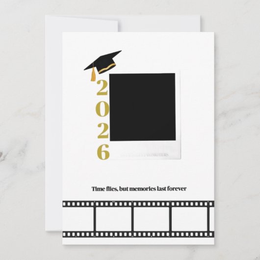 Personalised polaroid film roll photo graduation  招待状 (正面)