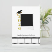 Personalised polaroid film roll photo graduation  招待状 (スタンド正面)