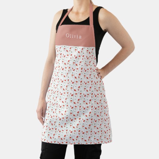 Personalised Pretty Poppy Pattern Apron エプロン (インサイチュ)