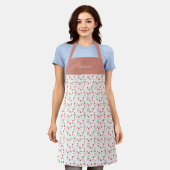 Personalised Pretty Poppy Pattern Apron エプロン (着用した状態)