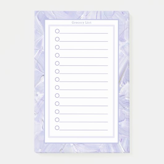 Personalised Purple Paint Strokes Grocery List. ポストイット (正面)