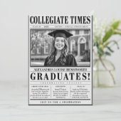 Personalised QR code Newspaper Graduation 招待状 (スタンド正面)