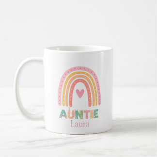 Personalised Rainbow Mug Gift for Auntie Best mug コーヒーマグカップ