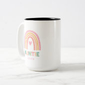 Personalised Rainbow Mug Gift for Auntie Best mug ツートーンマグカップ (正面左)