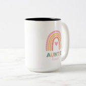 Personalised Rainbow Mug Gift for Auntie Best mug ツートーンマグカップ (正面右)