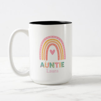 Personalised Rainbow Mug Gift for Auntie Best mug ツートーンマグカップ