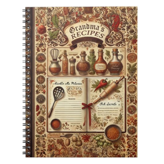 Personalised Recipe Spiral Notebook ノートブック (正面)