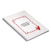 PERSONALISED Red Grid Pattern Notebook ノートブック (右側)
