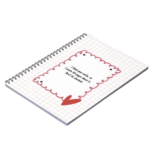 PERSONALISED Red Grid Pattern Notebook ノートブック (左側)