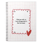 PERSONALISED Red Grid Pattern Notebook ノートブック (正面)