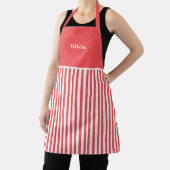 Personalised Red Stripe Pattern Apron. エプロン (インサイチュ)