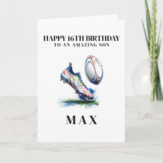 Personalised Rugby Birthday Card サンキューカード