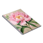 PERSONALISED Single Pink Peony Flower Notebook ノートブック (右側)