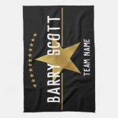 Personalised Sport Player Print – Gold Star Award  キッチンタオル (縦)