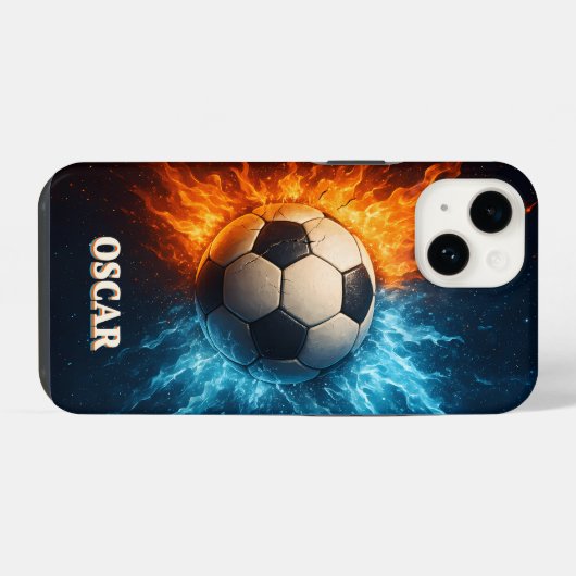 Personalised Sports/Soccer iPhone 14 Case iPhoneケース (裏面横)