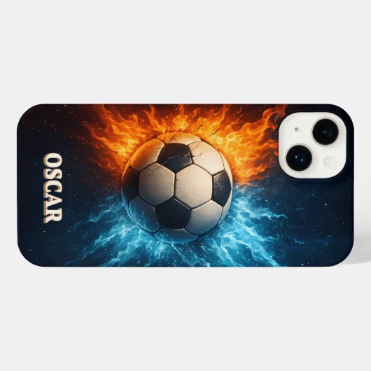 Personalised Sports/Soccer iPhone 14 Plus Case iPhoneケース (裏面横)