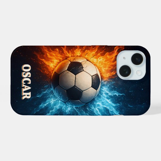 Personalised Sports/Soccer iPhone 15 case 15ケース (裏面横)