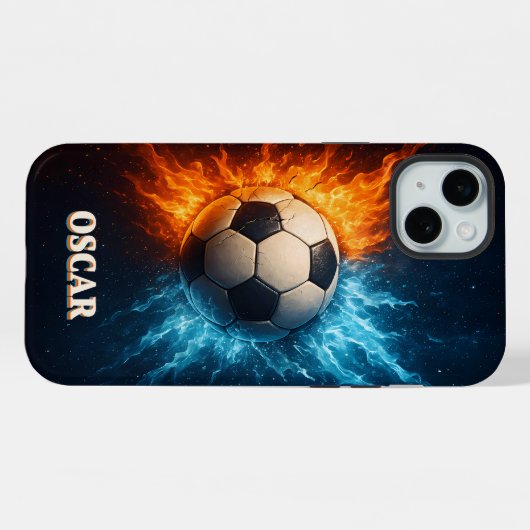 Personalised Sports/Soccer iPhone 15 Plus Case iPhoneケース (裏面横)