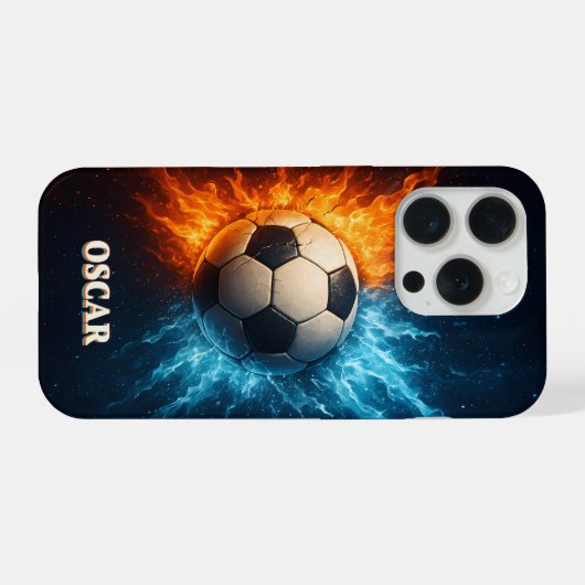 Personalised Sports/Soccer iPhone 15 Pro Case iPhoneケース (裏面横)
