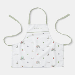 Personalised Spring Mice On A Bike Pattern Apron エプロン