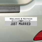 Personalised Stylsh Just Married バンパーステッカー (車上)