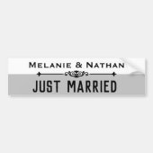 Personalised Stylsh Just Married バンパーステッカー (正面)