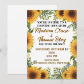 Personalised Sunflower Wedding Invitation | Rustic 招待状 (正面/裏面)