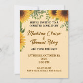Personalised Sunflower Wedding Invitation | Rustic 招待状 (正面)