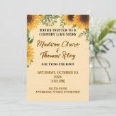 Personalised Sunflower Wedding Invitation | Rustic 招待状 (スタンド正面)