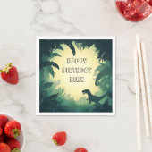 Personalised T-Rex Silhouette Paper Napkin スタンダードカクテルナプキン (インサイチュ)