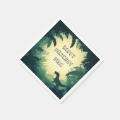 Personalised T-Rex Silhouette Paper Napkin スタンダードカクテルナプキン (角)