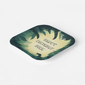 Personalised T-Rex Silhouette Paper Plate Green ペーパープレート (傾斜あり)