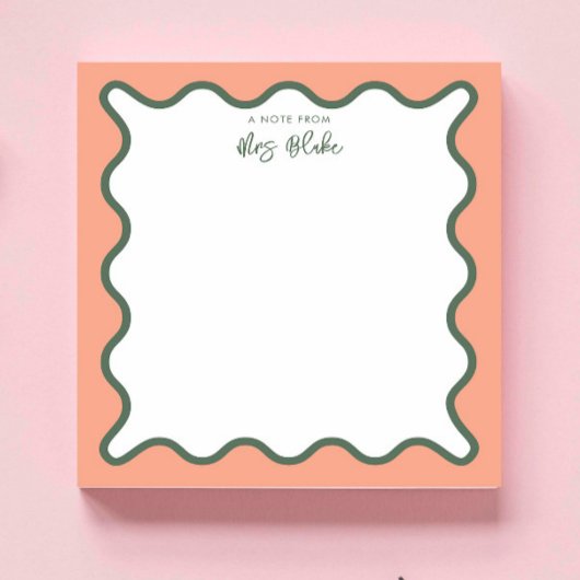 Personalised Teacher Appreciation Whimsical Wavy ノートパッド