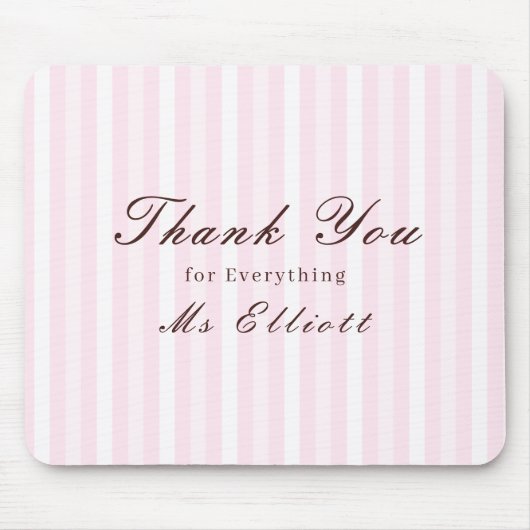 Personalised Thank You Teacher Mouse Pad Pink Mist マウスパッド (正面)