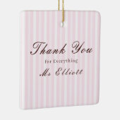 Personalised Thank You Teacher Ornament Pink Mist セラミックオーナメント (右)