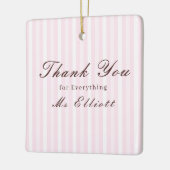 Personalised Thank You Teacher Ornament Pink Mist セラミックオーナメント (左)