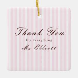 Personalised Thank You Teacher Ornament Pink Mist セラミックオーナメント