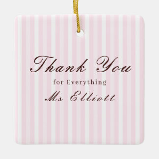 Personalised Thank You Teacher Ornament Pink Mist セラミックオーナメント