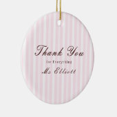Personalised Thank You Teacher Ornament Pink Mist セラミックオーナメント (右)