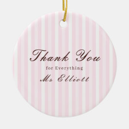 Personalised Thank You Teacher Ornament Pink Mist セラミックオーナメント
