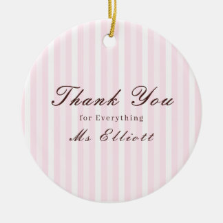 Personalised Thank You Teacher Ornament Pink Mist セラミックオーナメント