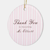Personalised Thank You Teacher Ornament Pink Mist セラミックオーナメント (左)