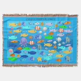 Personalised Throw - Fish Design  スローブランケット