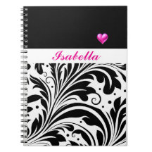 Personalised Trendy B & W Spiral Photo Notebook