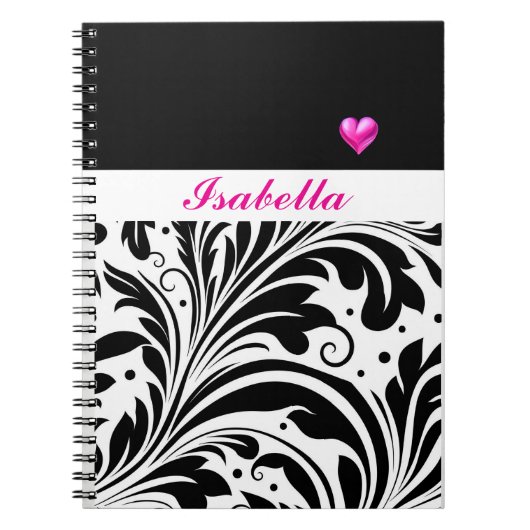 Personalised Trendy B & W Spiral Photo Notebook ノートブック (正面)
