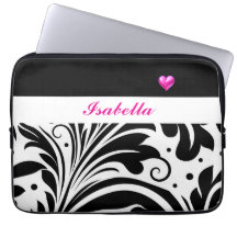 Personalised Trendy Black & White Electronics Bag