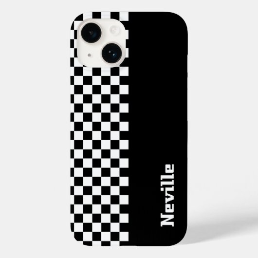 Personalised Two-Tone Checkerboard Case-Mate iPhoneケース (裏面)